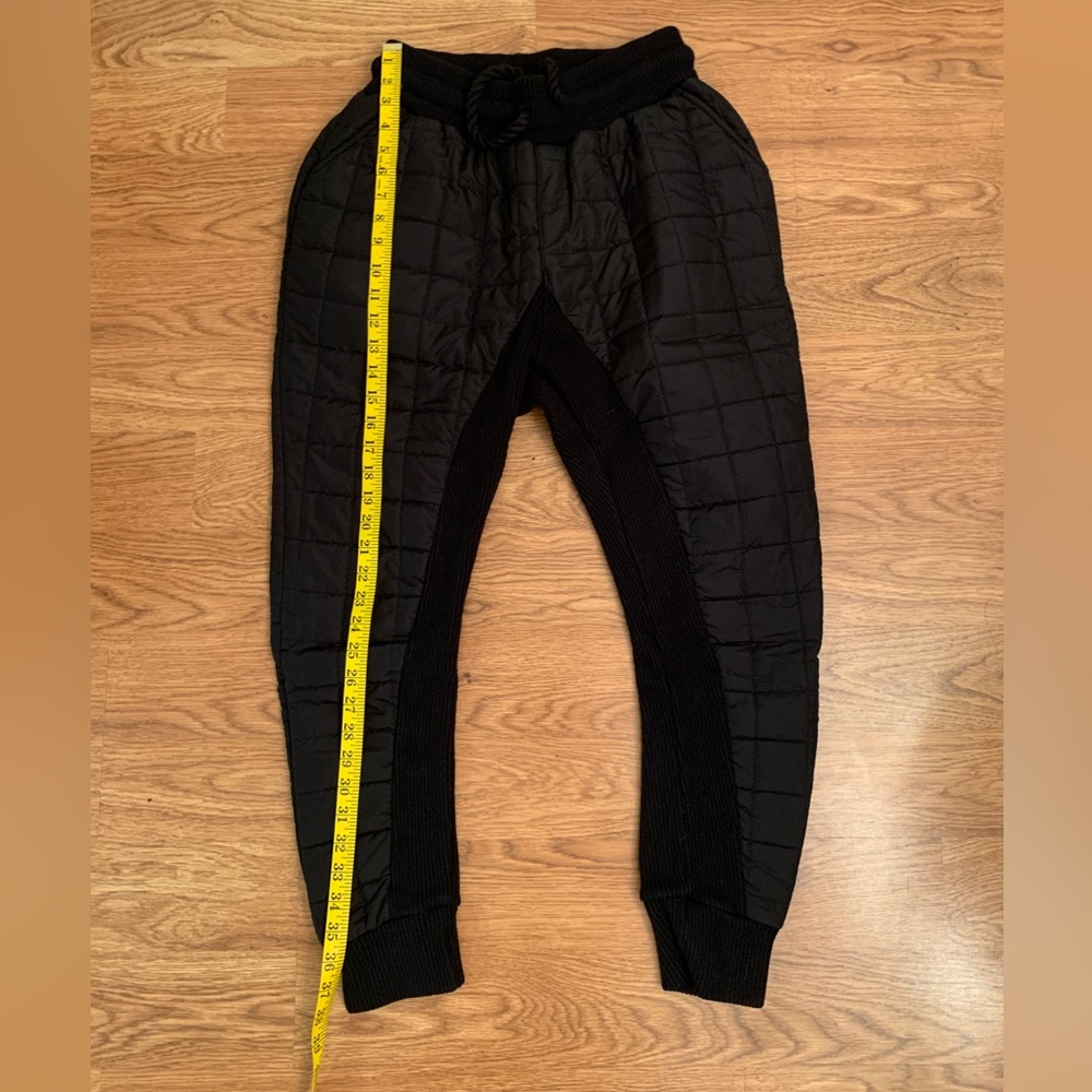 By The R Padded Quilted Black Puffer Jogger Sweatpants